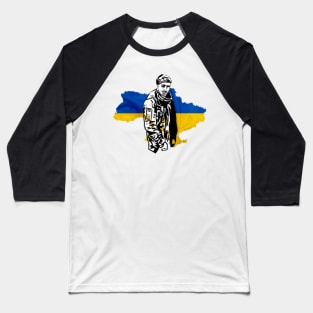 Glory to Ukraine. Peace for Ukraine - Ukrainian soldier hero. Baseball T-Shirt